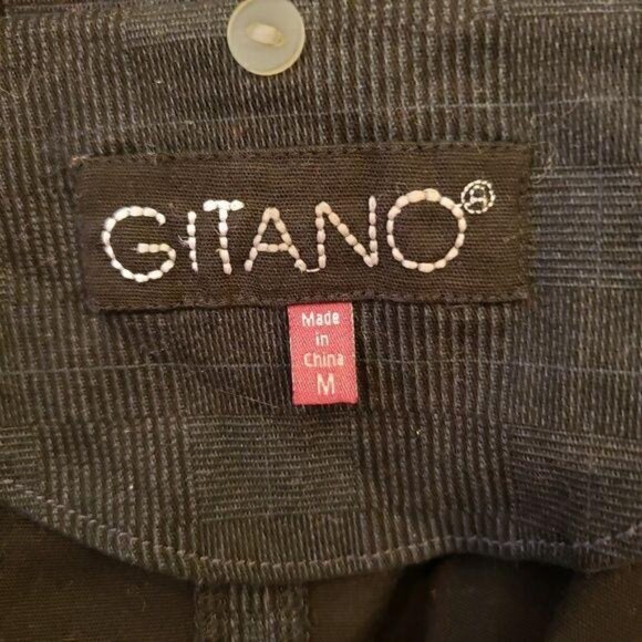 Gitano Womens Blazer Jacket Size M Button Closure Cotton Blend Black Textured - Picture 2 of 7